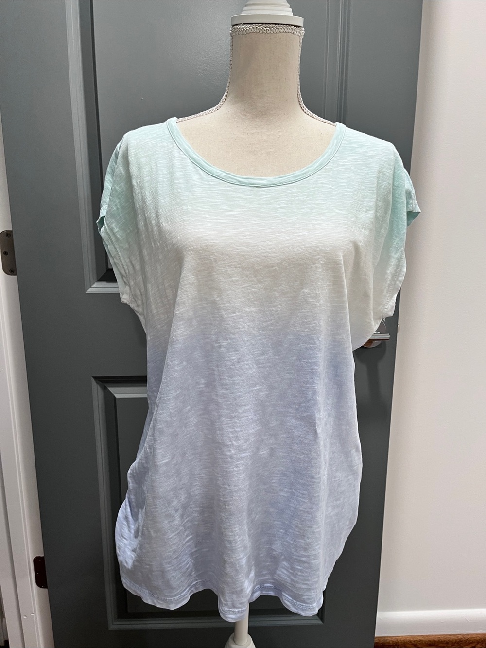 T by Talbots XLP Ombré TShirt with Side Ruching